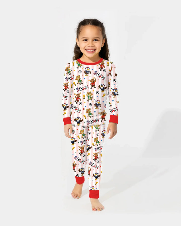 Zweiteiliges Langarm-Pyjama-Set mit Sommerfrüchten