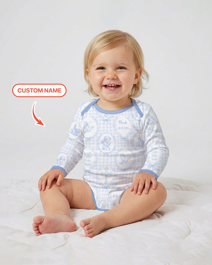 Gerippte Babykleidung mit individuellem Foto - Weich &amp; Skizzenhaft