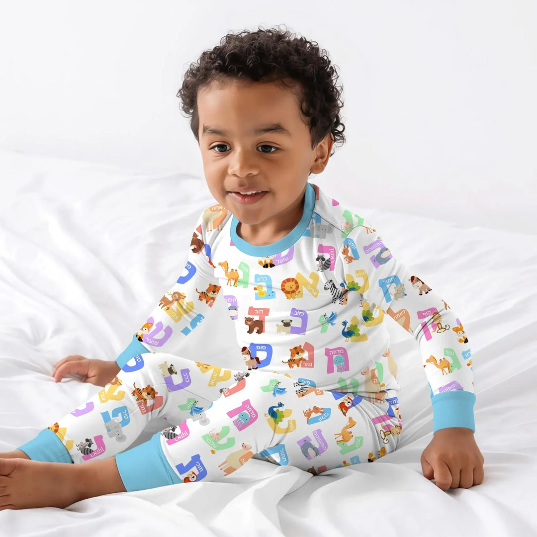 Zweiteiliges Langarm-Pyjama-Set mit Sommerfrüchten