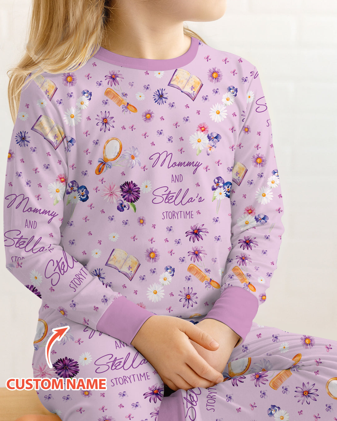 Mommy Daddy And Me Bedtime Story Family Matching Bamboo Two Piece Long Sleeve Pajama Set