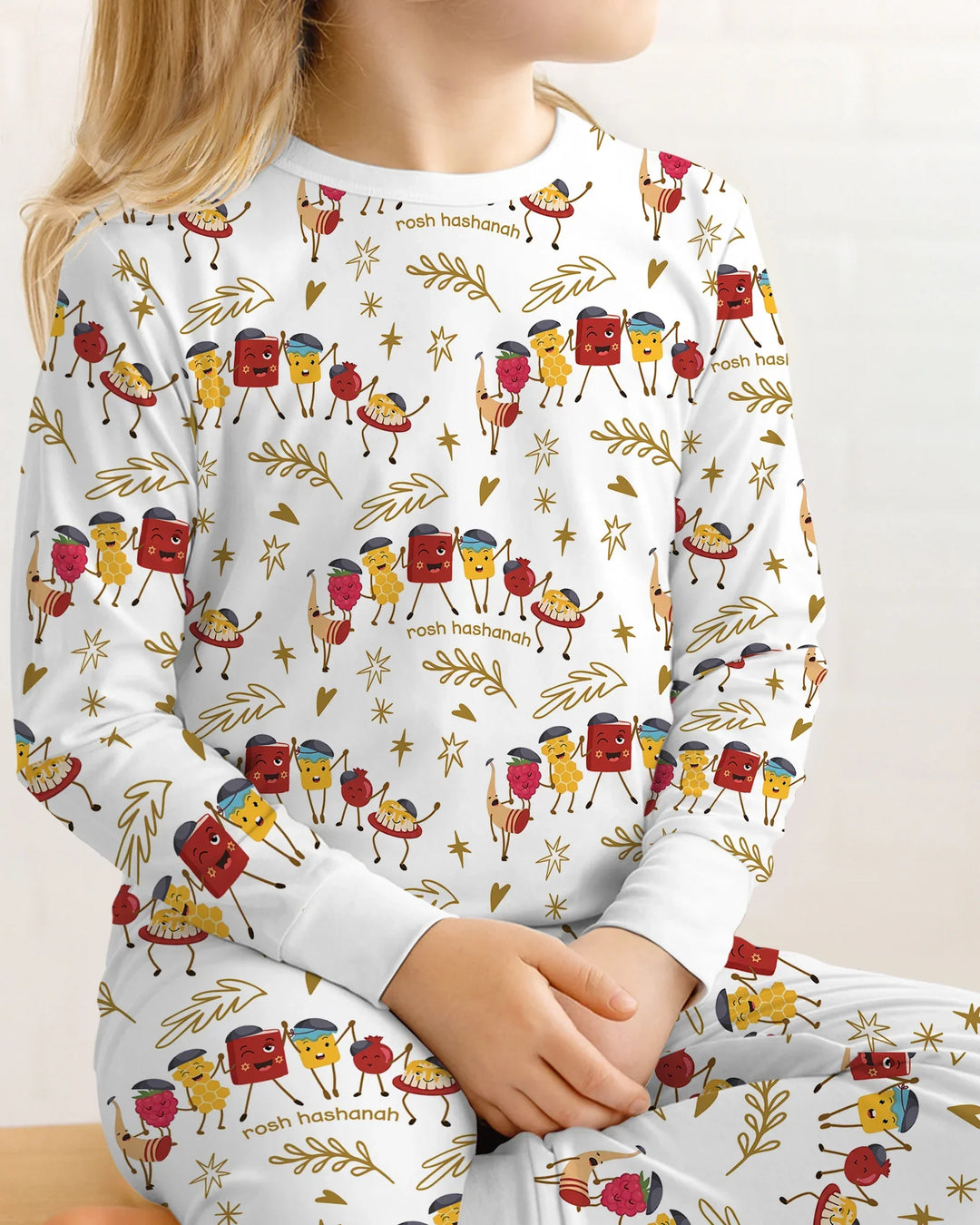 Zweiteiliges Langarm-Pyjama-Set mit Sommerfrüchten