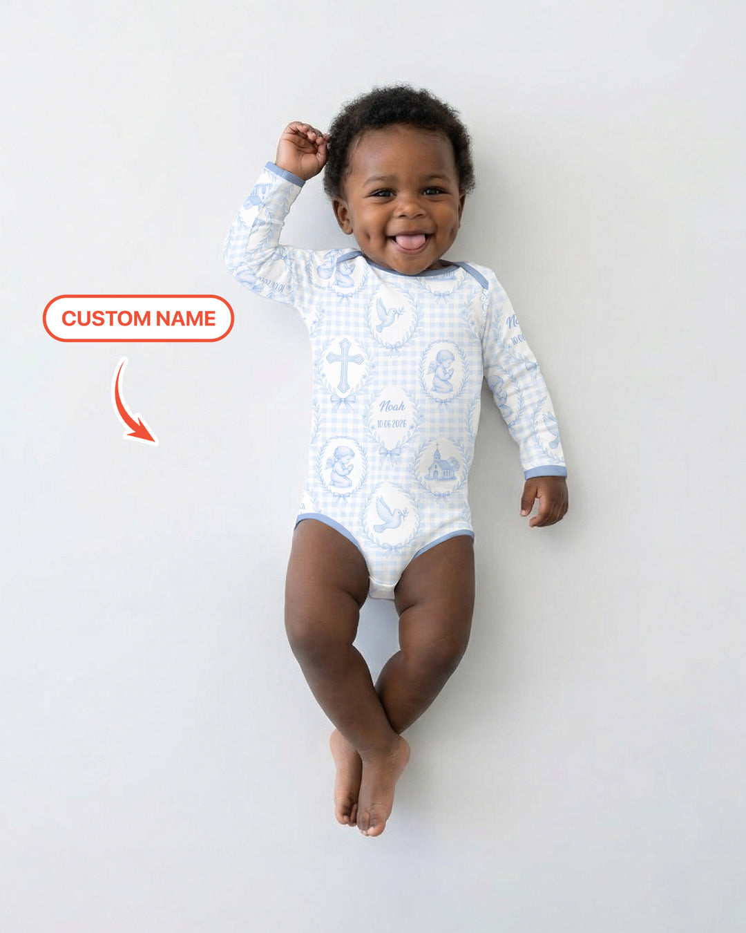 Gerippte Babykleidung mit individuellem Foto - Weich &amp; Skizzenhaft