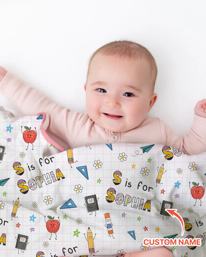 Personalized Back To School Bamboo Blanket