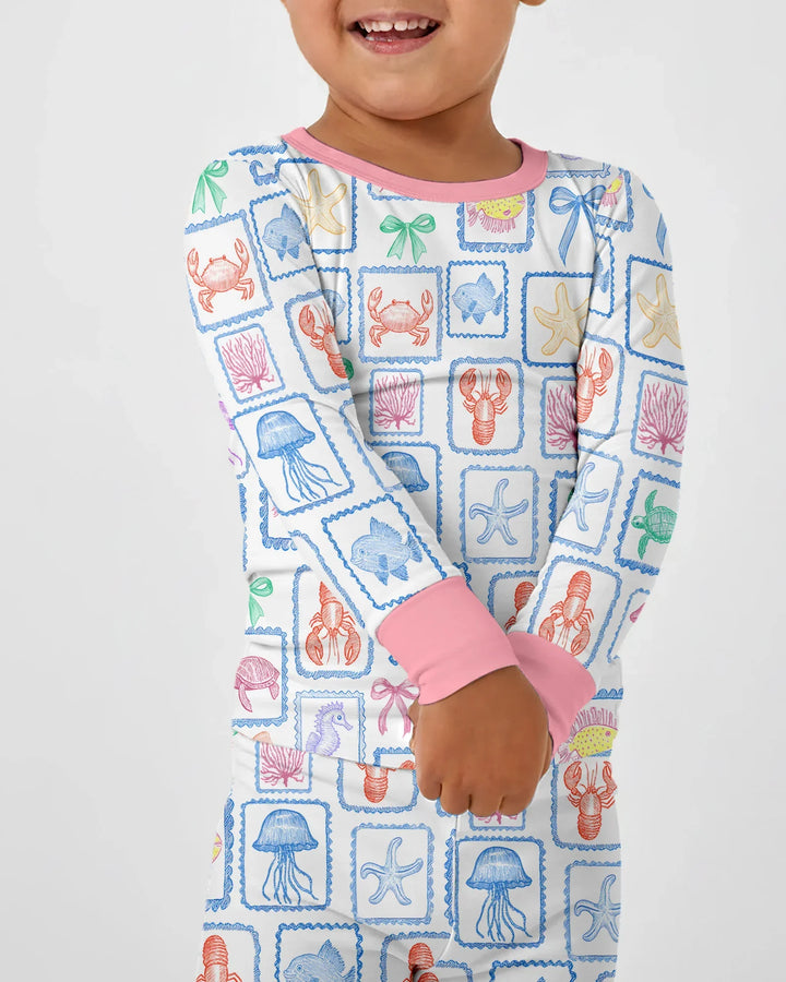Zweiteiliges Langarm-Pyjama-Set mit Sommerfrüchten