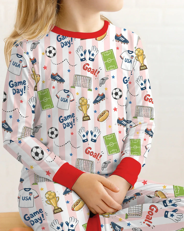 Zweiteiliges Langarm-Pyjama-Set mit Sommerfrüchten