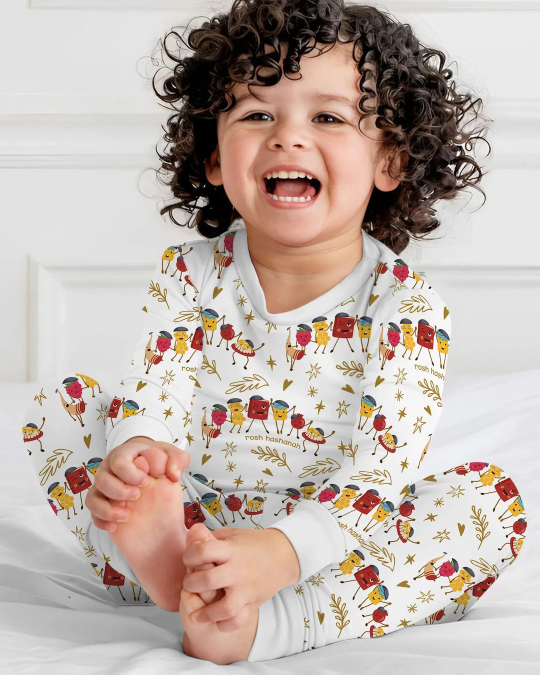 Zweiteiliges Langarm-Pyjama-Set mit Sommerfrüchten