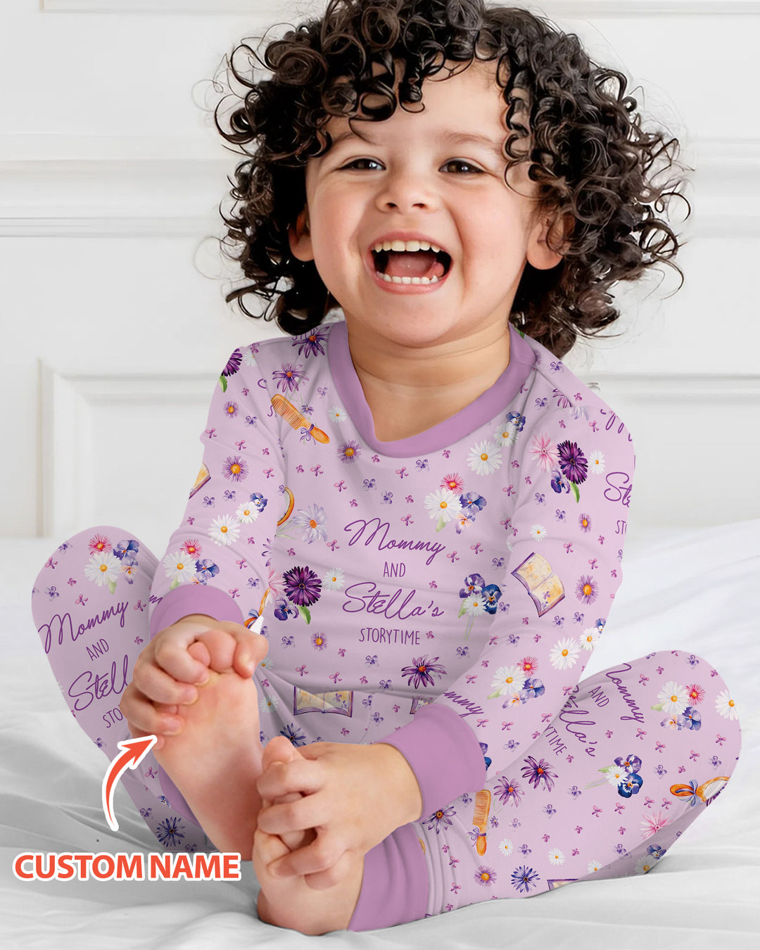 Mommy Daddy And Me Bedtime Story Family Matching Bamboo Two Piece Long Sleeve Pajama Set