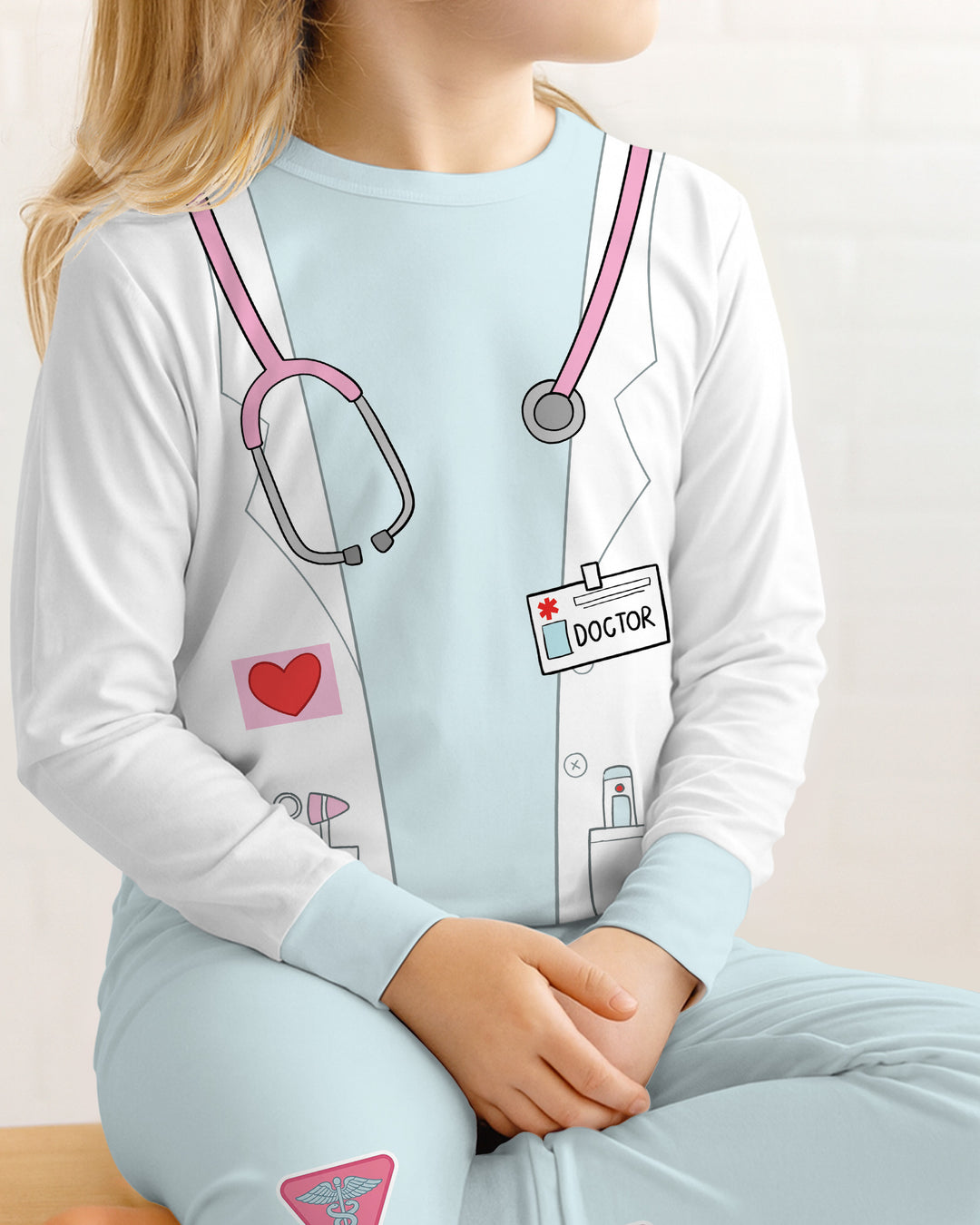 Zweiteiliges Langarm-Pyjama-Set mit Sommerfrüchten