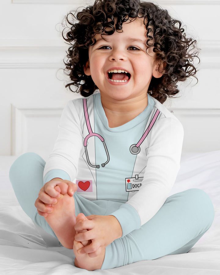 Zweiteiliges Langarm-Pyjama-Set mit Sommerfrüchten