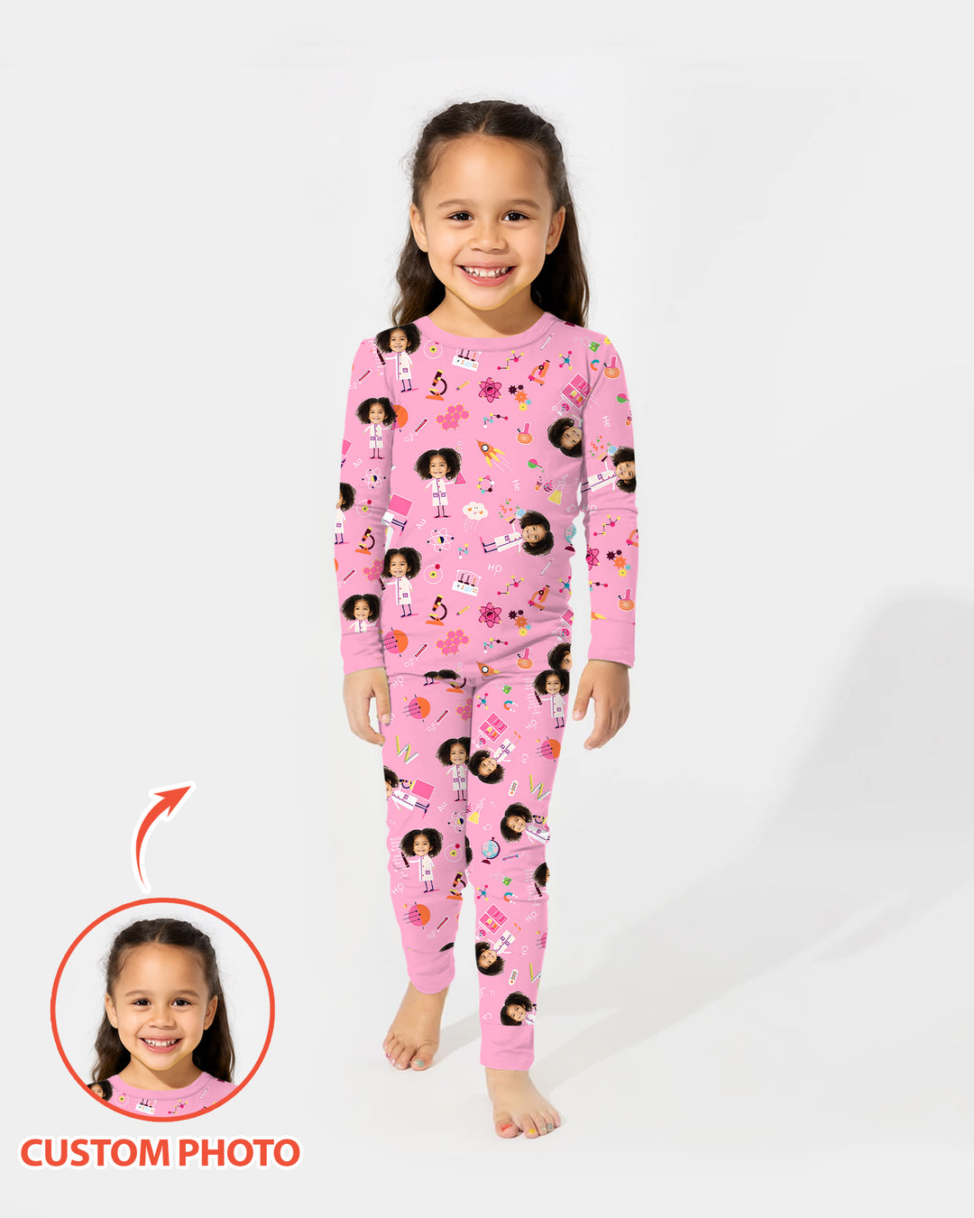Zweiteiliges Langarm-Pyjama-Set mit Sommerfrüchten