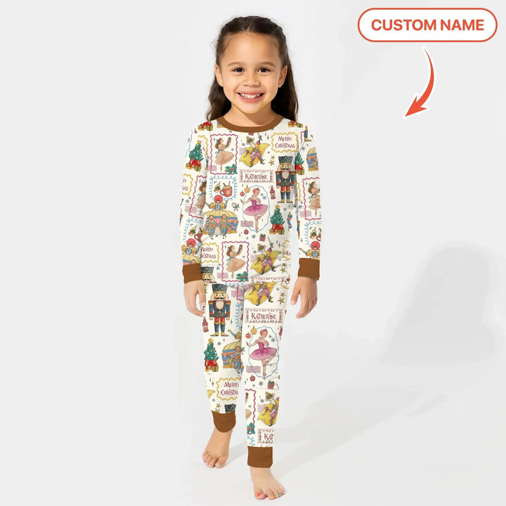 Zweiteiliges Langarm-Pyjama-Set mit Sommerfrüchten