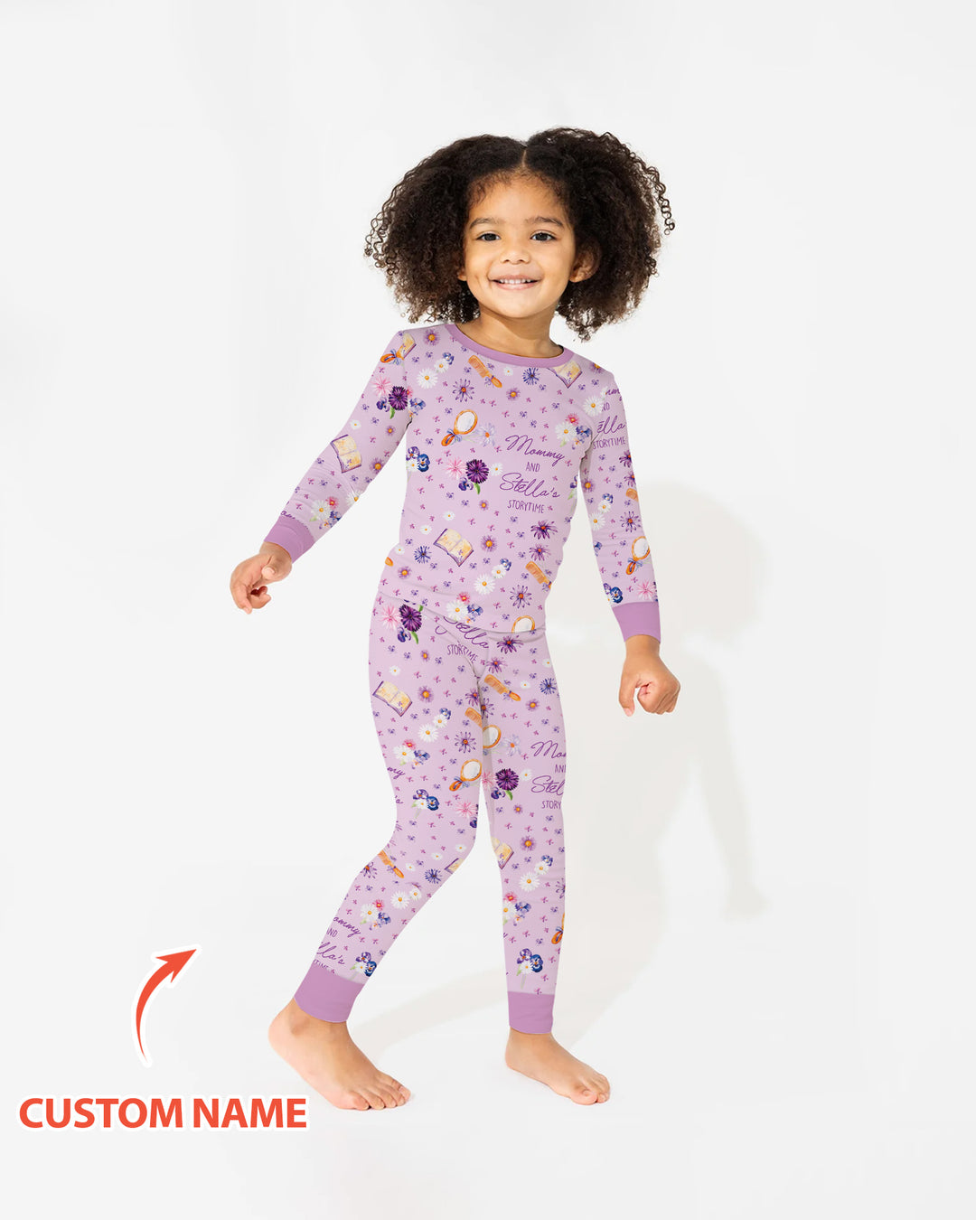 Mommy Daddy And Me Bedtime Story Family Matching Bamboo Two Piece Long Sleeve Pajama Set