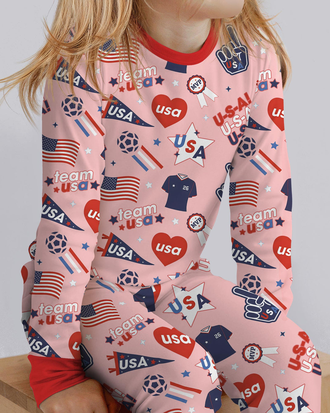 Zweiteiliges Langarm-Pyjama-Set mit Sommerfrüchten