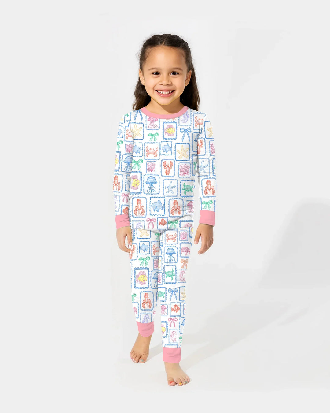 Zweiteiliges Langarm-Pyjama-Set mit Sommerfrüchten