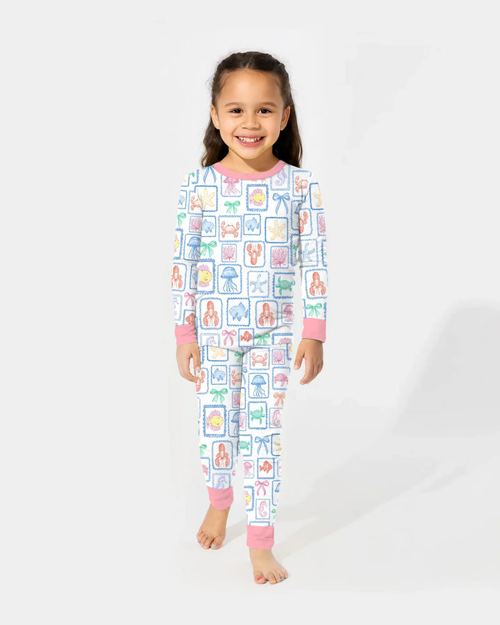 Zweiteiliges Langarm-Pyjama-Set mit Sommerfrüchten