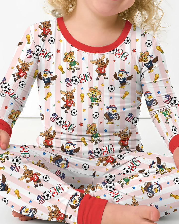 Zweiteiliges Langarm-Pyjama-Set mit Sommerfrüchten