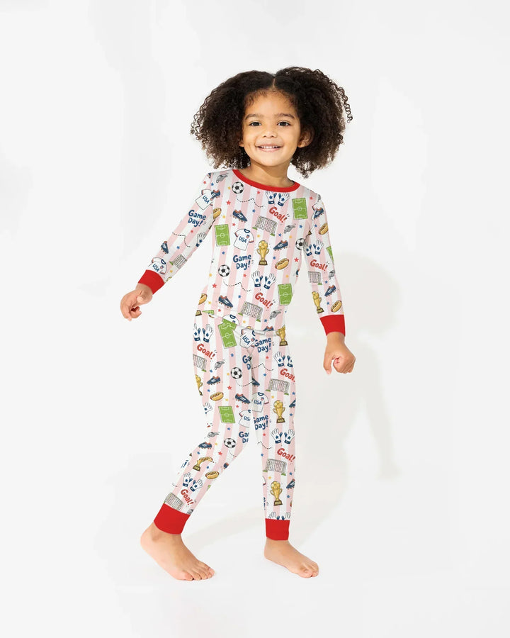 Zweiteiliges Langarm-Pyjama-Set mit Sommerfrüchten