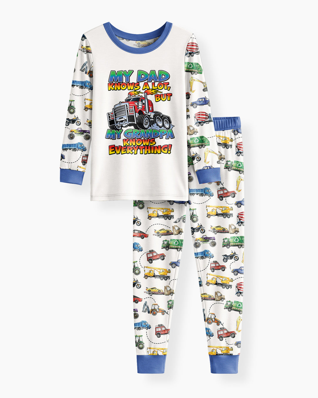 My Dad Knows A Lots But my Grandpa Knows Everything Bamboo Two Piece Long Sleeve Pajama Set