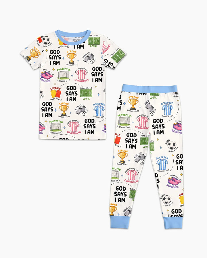 Zweiteiliges, kurzärmliges Pyjama-Set mit Marienkäfern