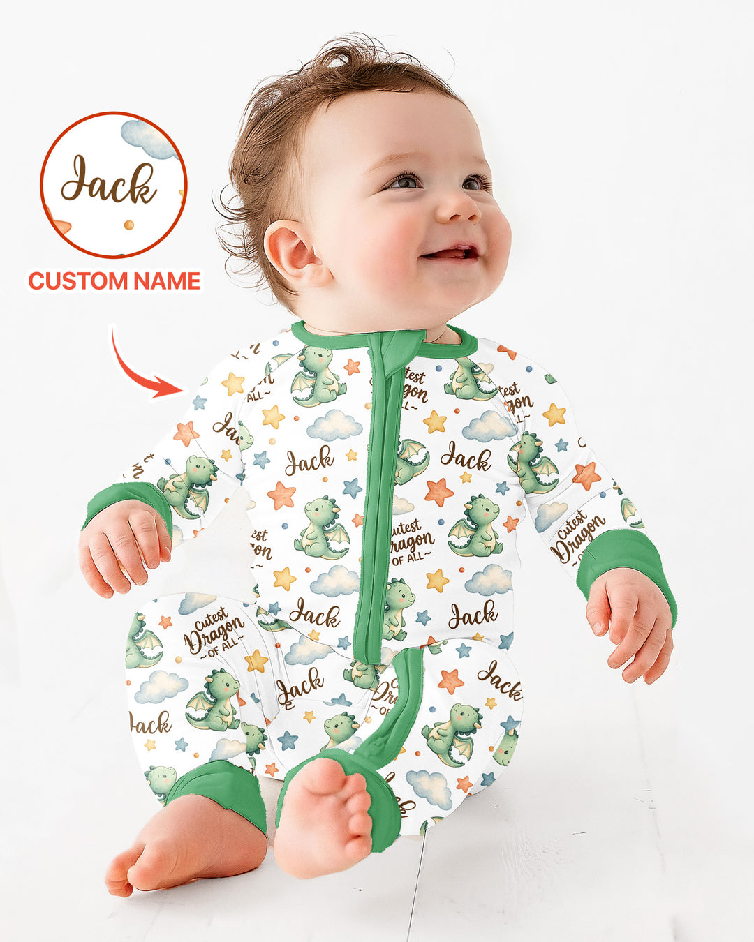 Custom Name Cutest Dragon Of All Bamboo Convertible Zippy