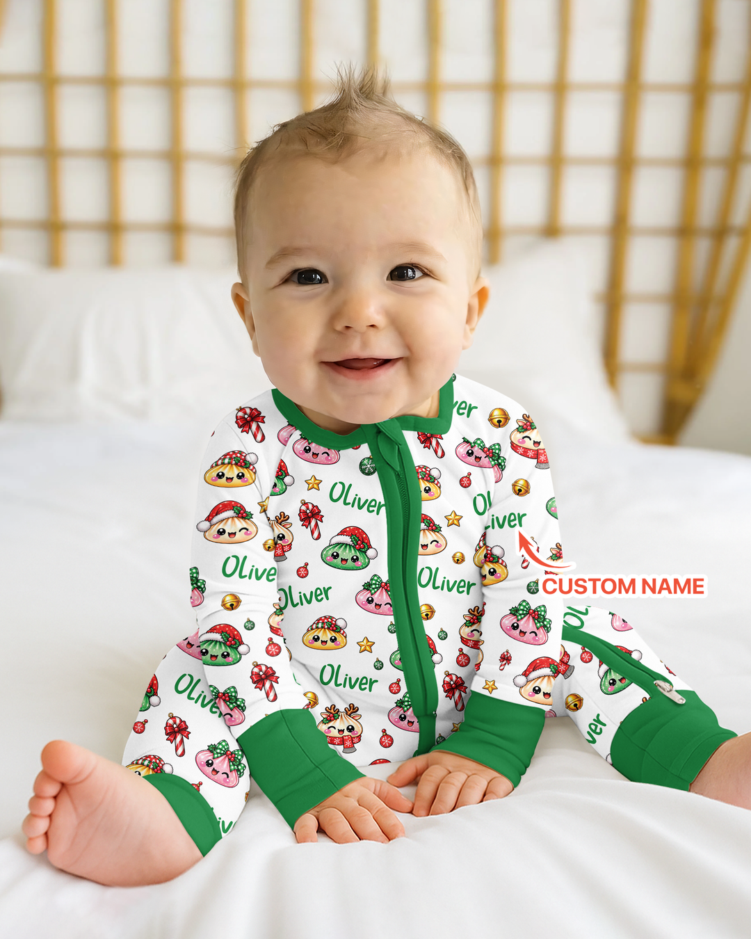 Custom Name Christmas Dumpling The Bow Bamboo Convertible Zippy