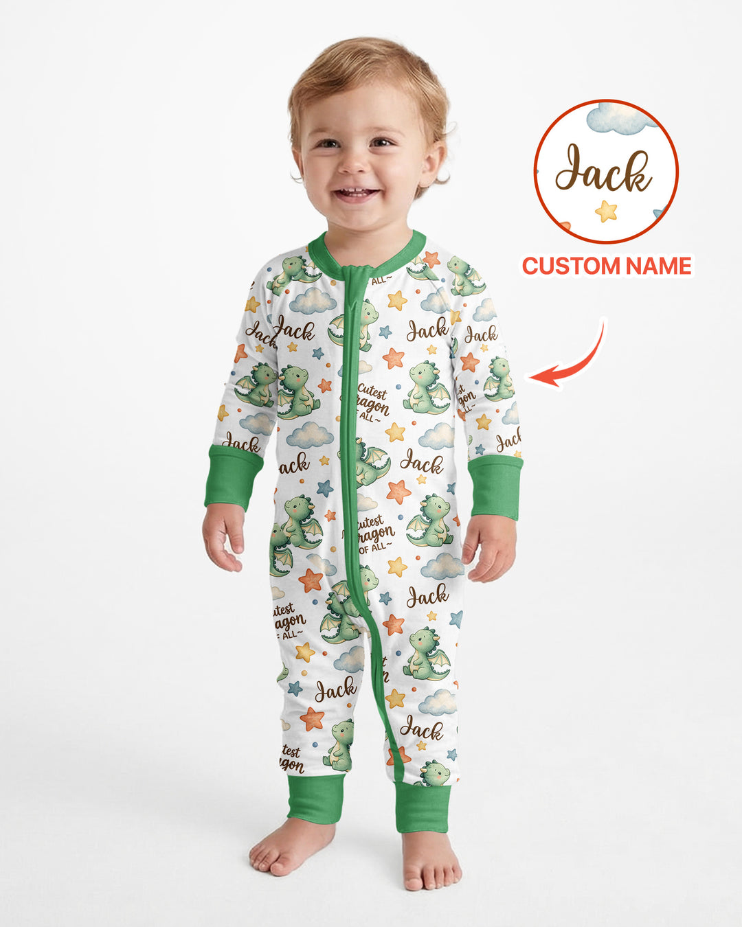 Custom Name Cutest Dragon Of All Bamboo Convertible Zippy