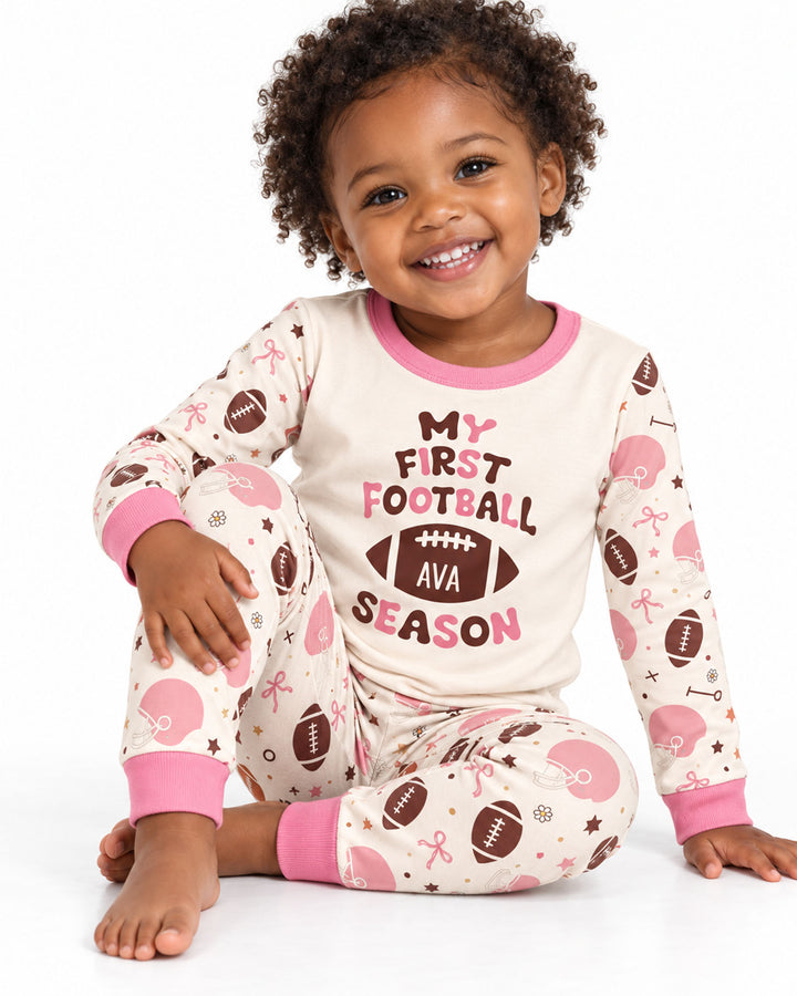 My First Football Season Bamboo Two Piece Long Sleeve Pajama Set