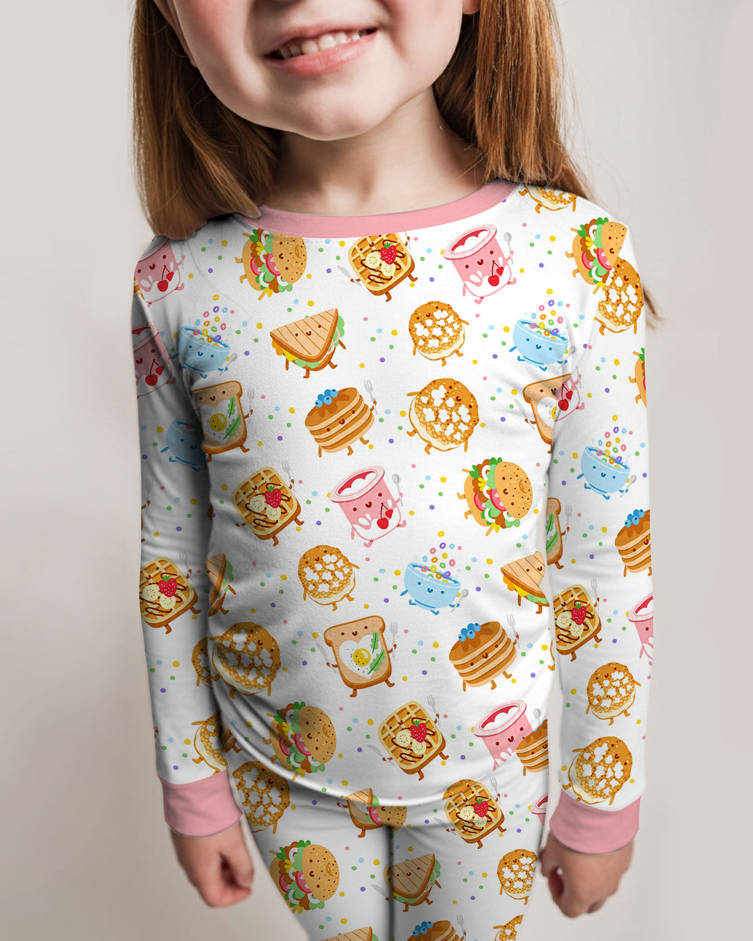 Breakfast Buddies Bamboo Two Piece Long Sleeve Pajama Set