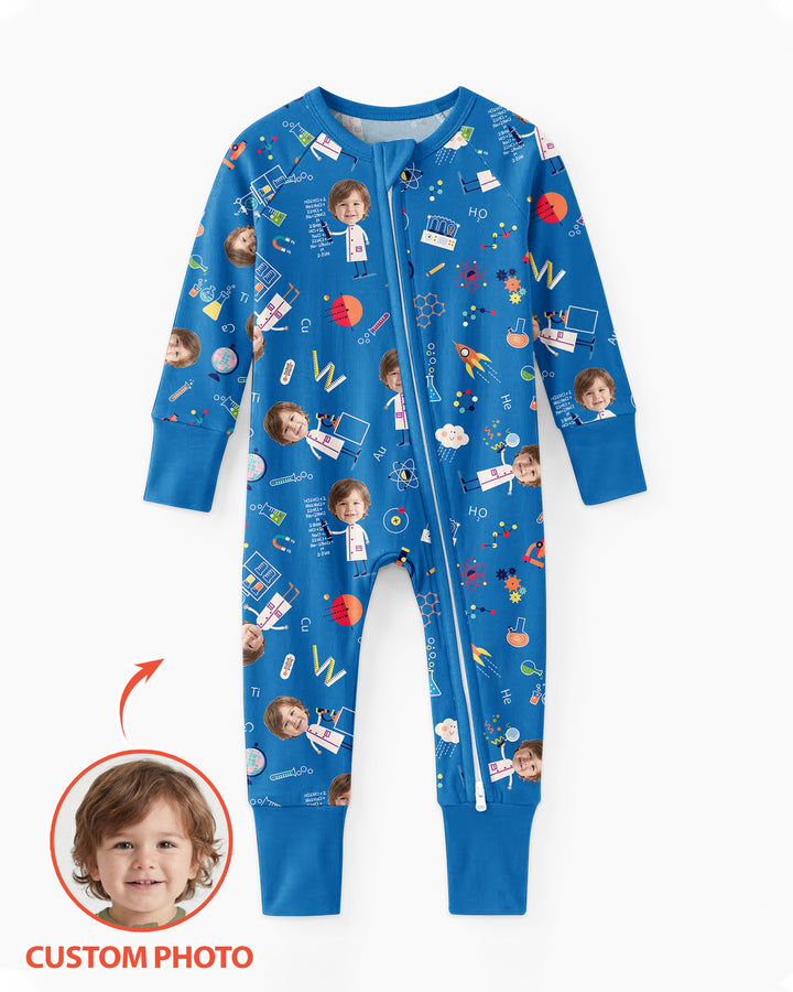 Gerippte Babykleidung mit individuellem Foto - Weich &amp; Skizzenhaft