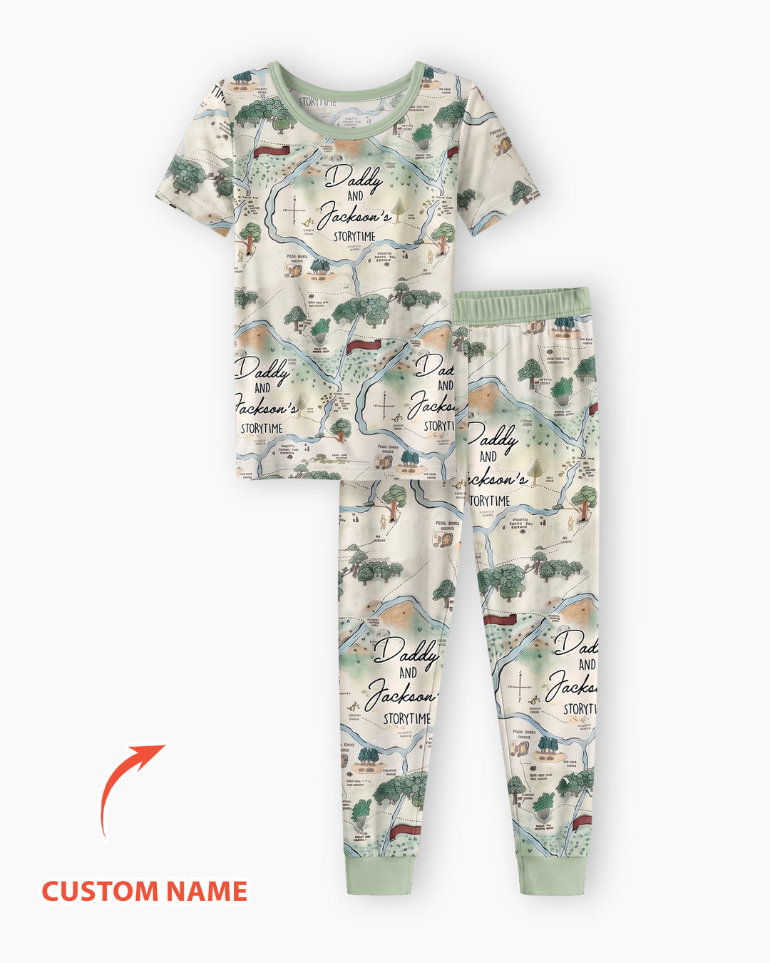 Mommy Daddy And Me Bedtime Story Family Matching Bamboo Two Piece Short Sleeve Pajama Set