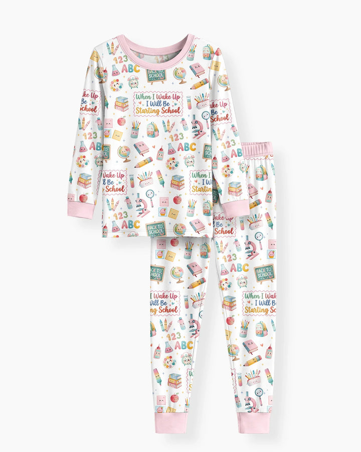 Zweiteiliges Langarm-Pyjama-Set mit Sommerfrüchten
