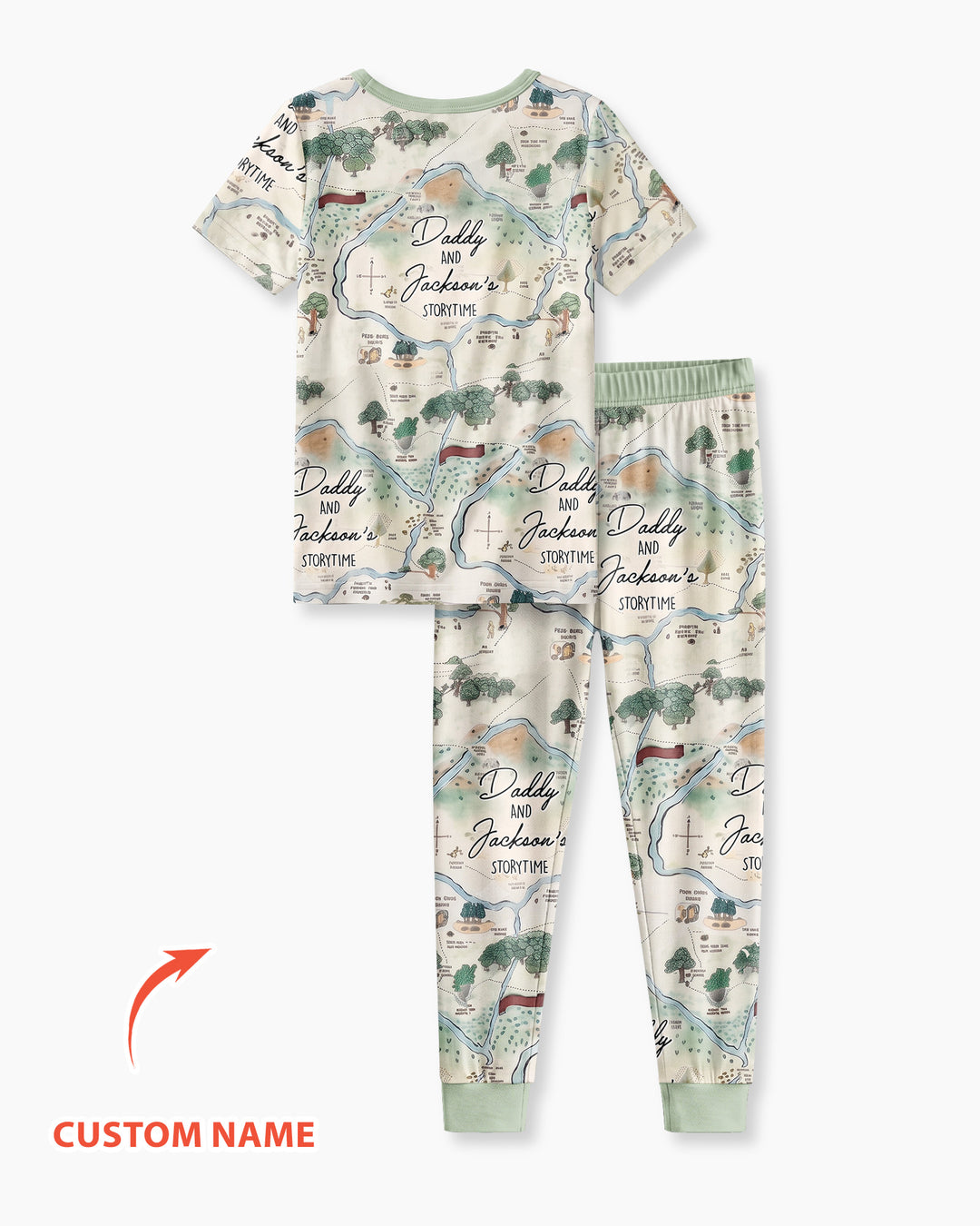 Mommy Daddy And Me Bedtime Story Family Matching Bamboo Two Piece Short Sleeve Pajama Set