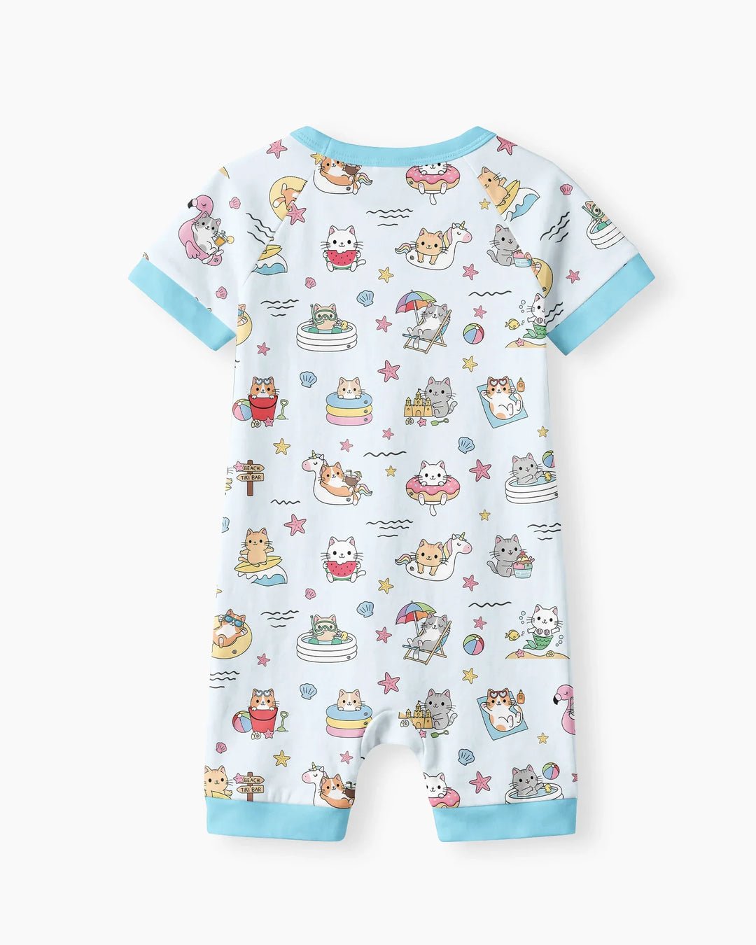 Kawaii Cats Summer Vacation Bamboo Shorty Zippy