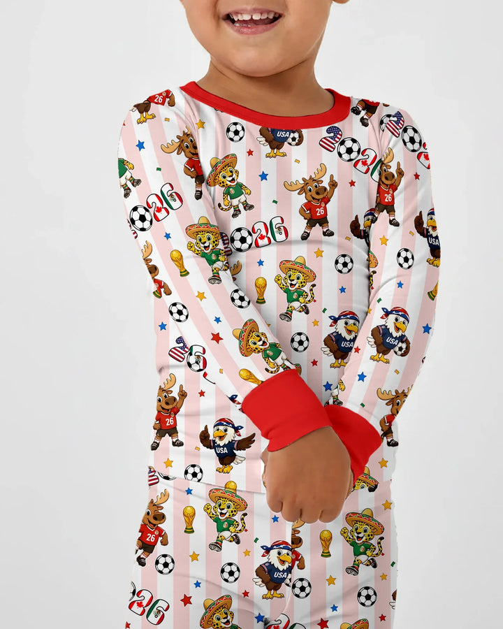 Zweiteiliges Langarm-Pyjama-Set mit Sommerfrüchten
