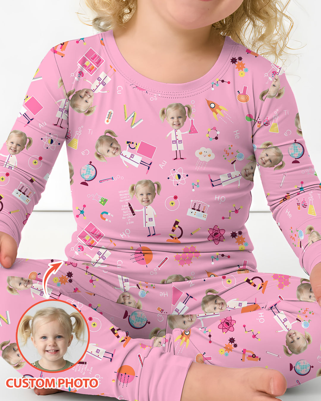 Zweiteiliges Langarm-Pyjama-Set mit Sommerfrüchten
