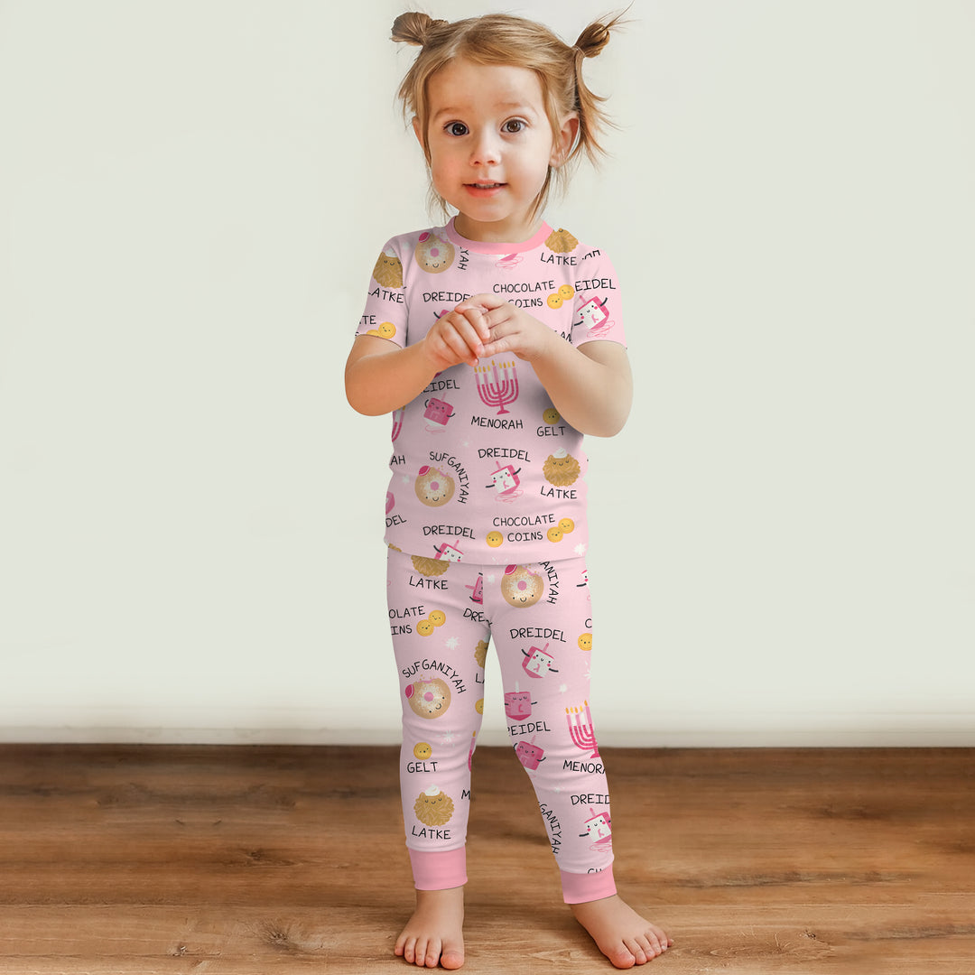 Zweiteiliges Langarm-Pyjama-Set mit Sommerfrüchten