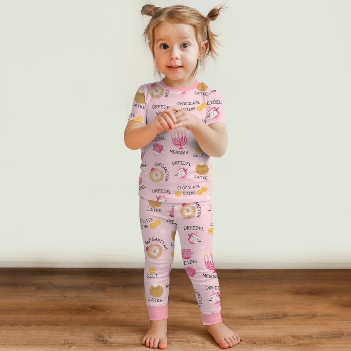 Zweiteiliges Langarm-Pyjama-Set mit Sommerfrüchten