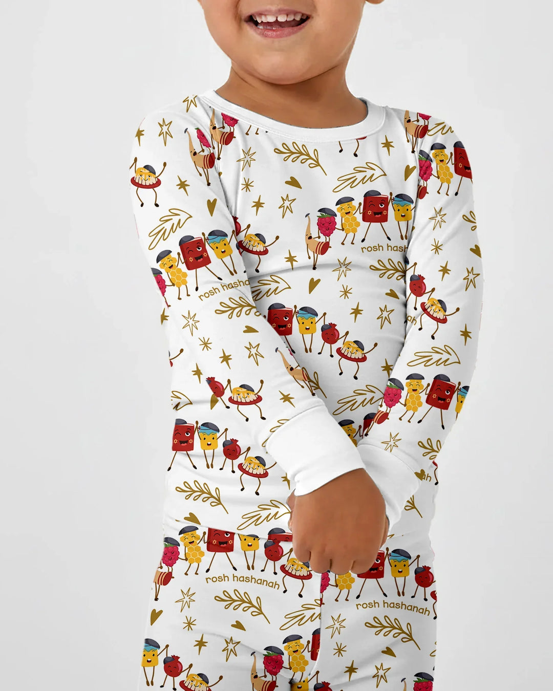 Zweiteiliges Langarm-Pyjama-Set mit Sommerfrüchten