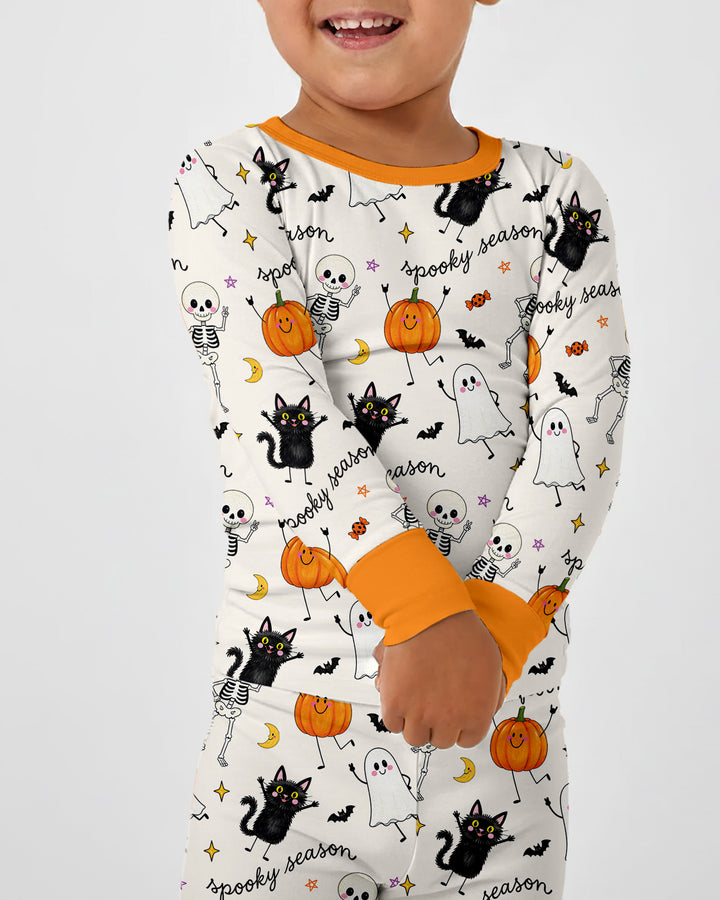 Zweiteiliges Langarm-Pyjama-Set mit Sommerfrüchten