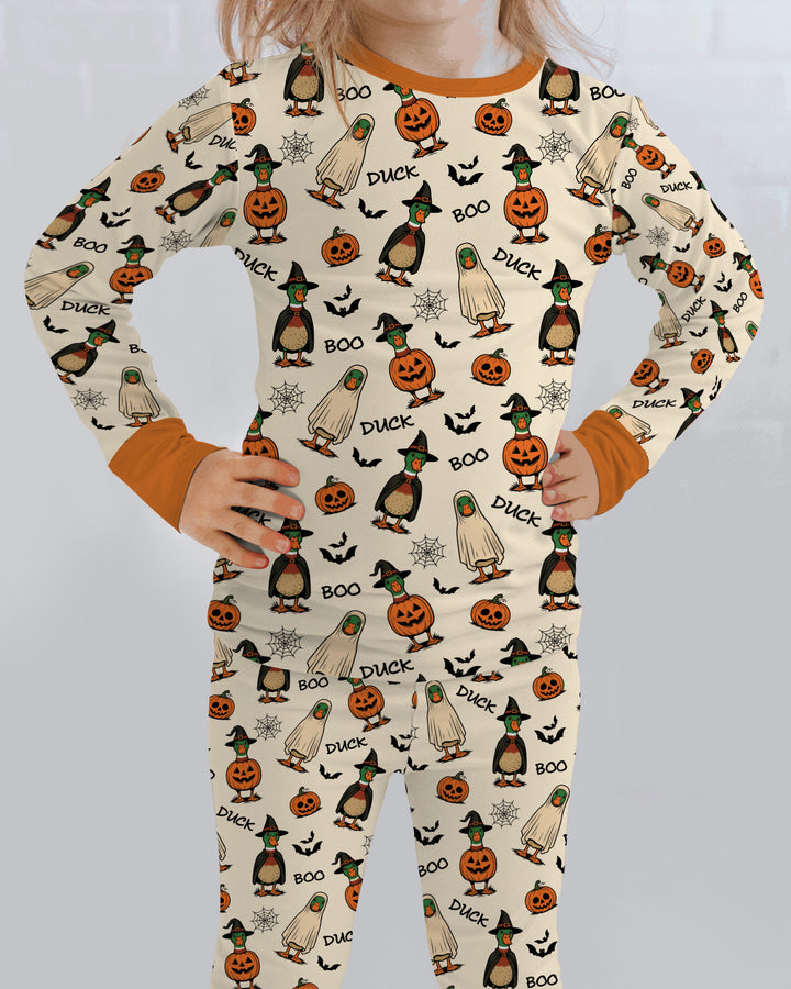 Duck Duck Boo Bamboo Two Piece Long Sleeve Pajama Set