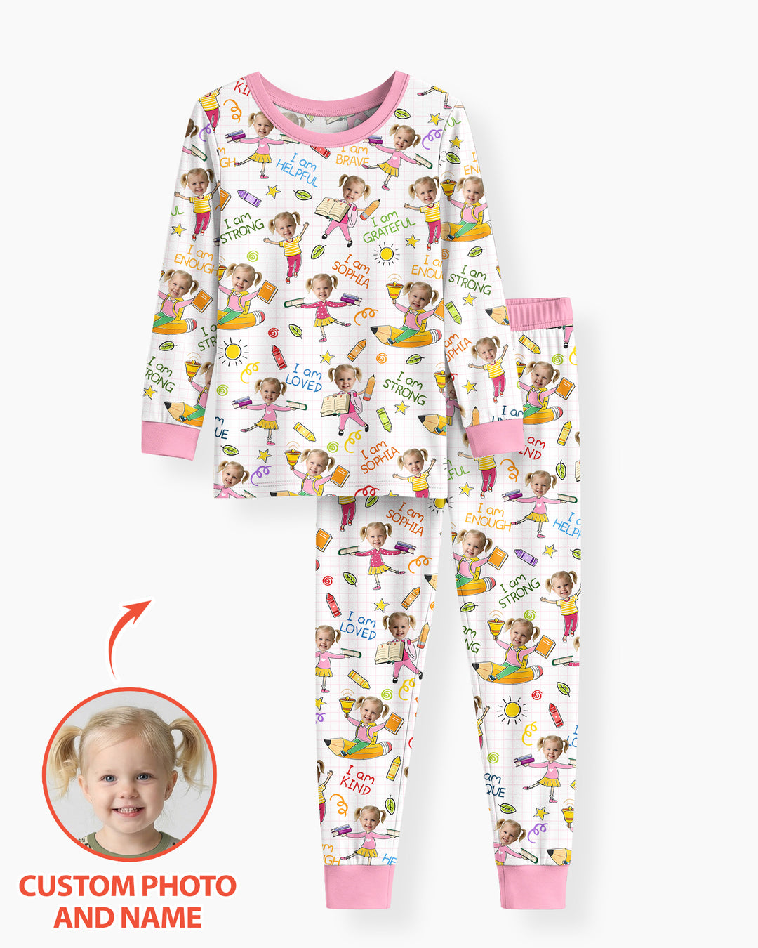 Zweiteiliges Langarm-Pyjama-Set mit Sommerfrüchten