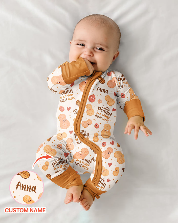 Custom Name Little Peanut In A Family Full Of Nuts Bamboo Convertible Zippy