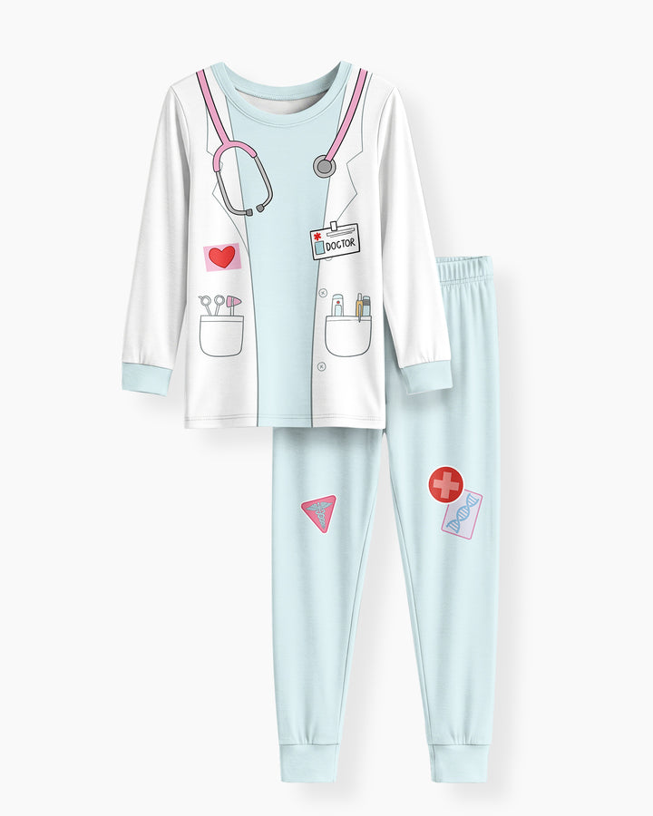 Zweiteiliges Langarm-Pyjama-Set mit Sommerfrüchten