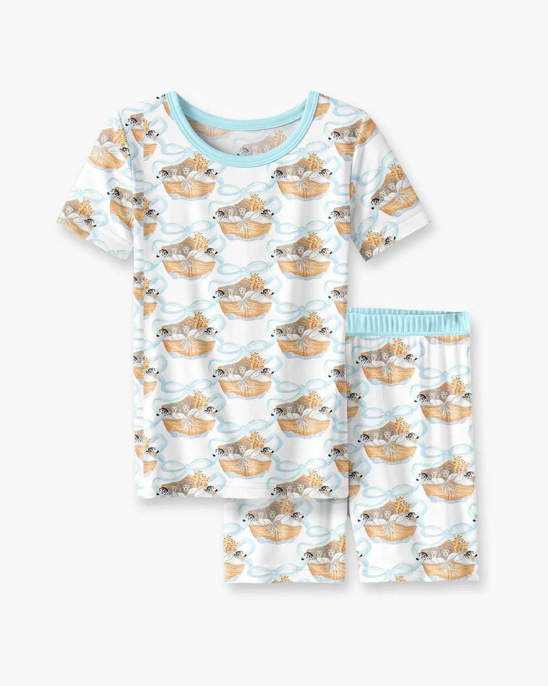Template Zweiteiliges Pyjama-Set mit kurzen Ärmeln und Shorts