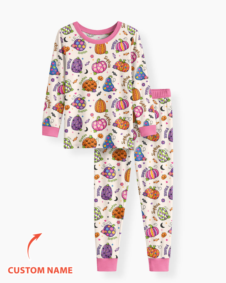 Zweiteiliges Langarm-Pyjama-Set mit Sommerfrüchten