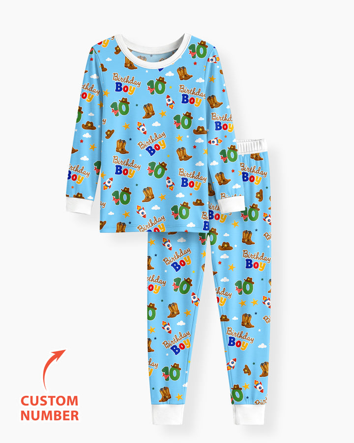 Zweiteiliges Langarm-Pyjama-Set mit Sommerfrüchten