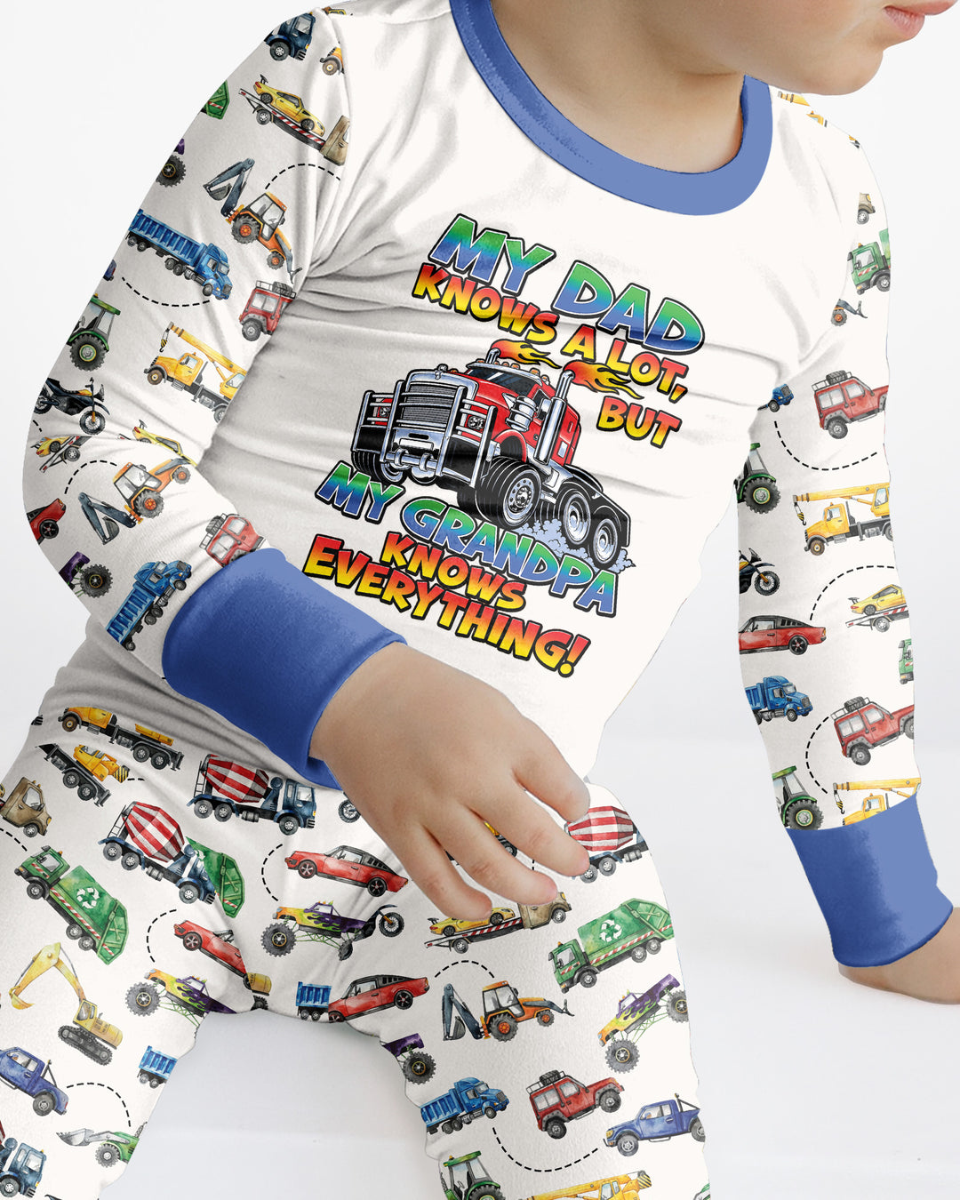 My Dad Knows A Lots But my Grandpa Knows Everything Bamboo Two Piece Long Sleeve Pajama Set