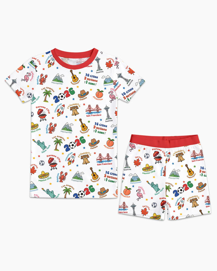 Schlafanzug-Set zweiteilig, kurze Ärmel, kurze Hose, Bambus