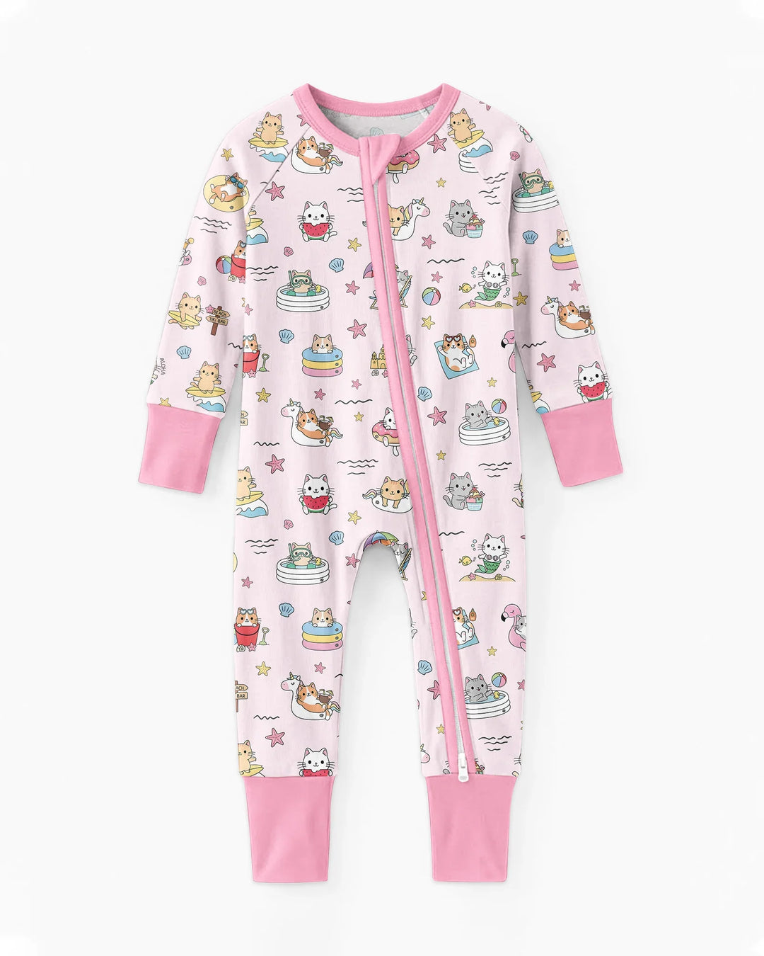 Kawaii Cats Summer Vacation Bamboo Convertible Zippy