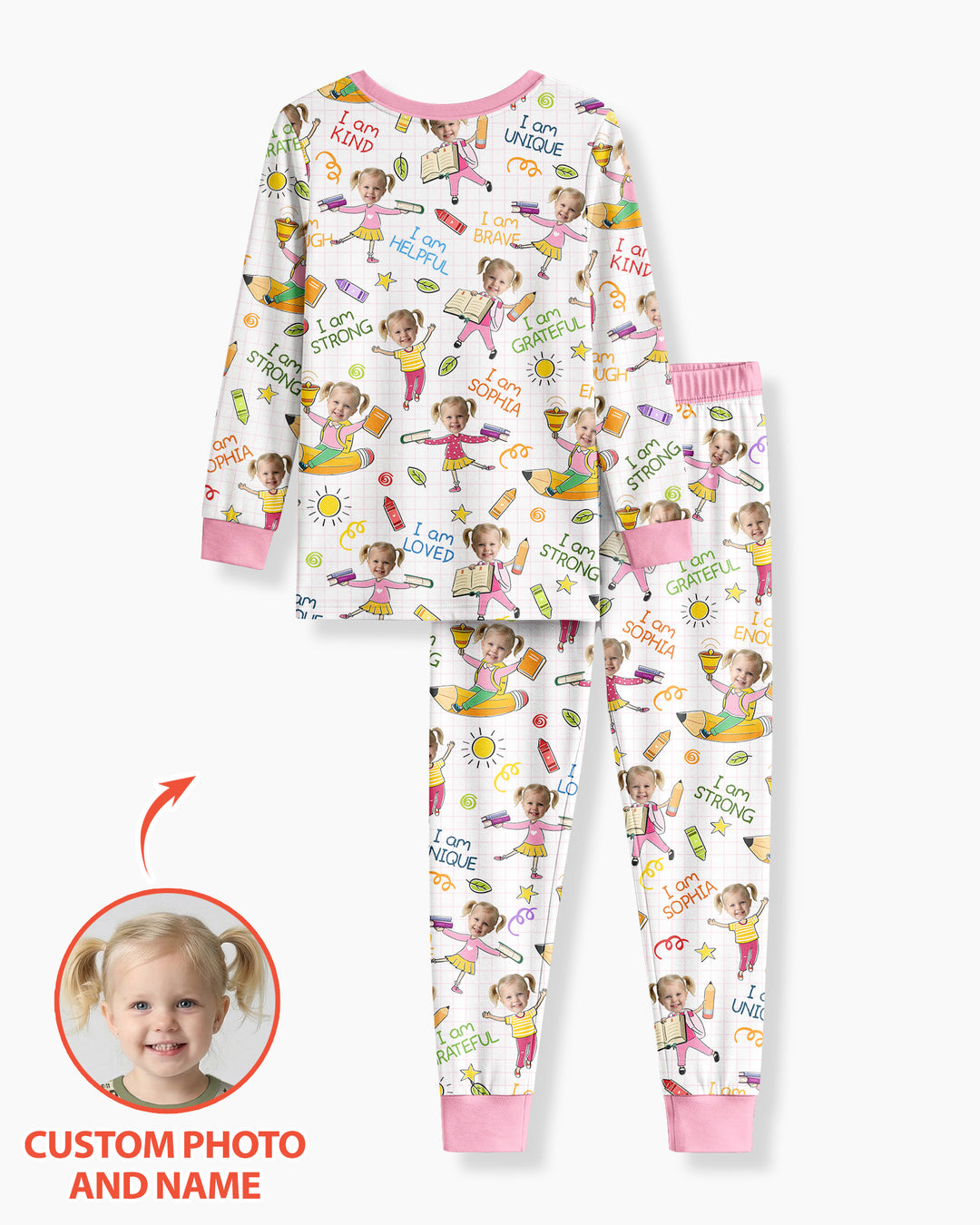 Zweiteiliges Langarm-Pyjama-Set mit Sommerfrüchten